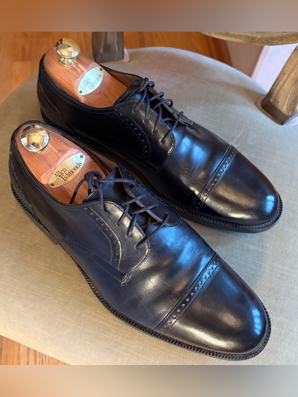 Johnston And Murphy $129 Reeve Cap Toe Dress Shoe 9.5 Black CURRENT